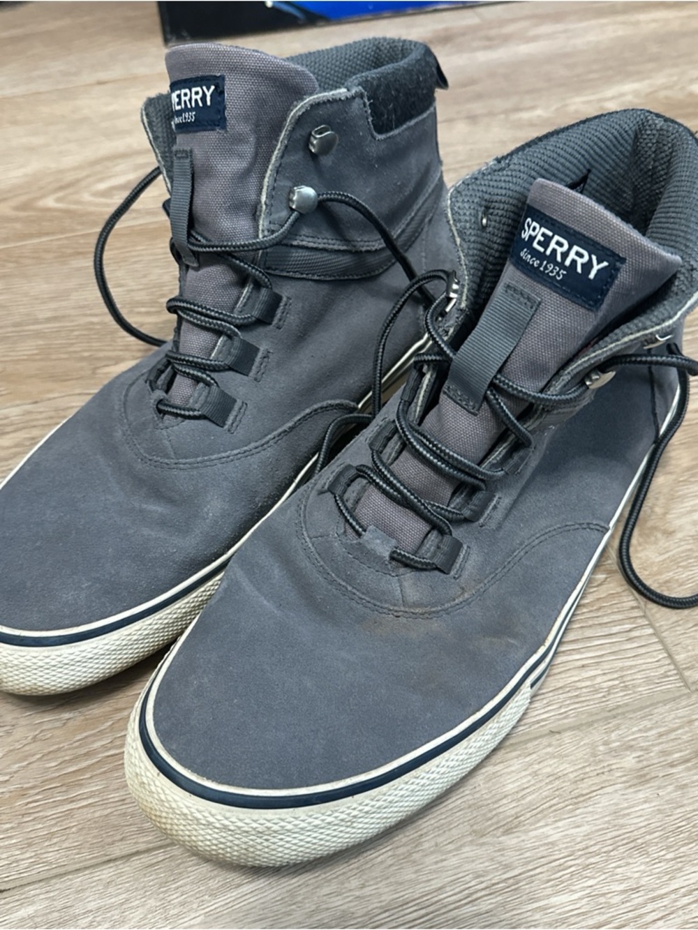 Sperry Men’s Charcoal Gray Waterproof Striker Canvas High-Top Sneaker Boots 11